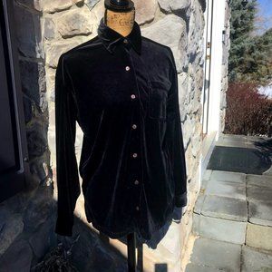 Elegant Black Velvet Women's Top